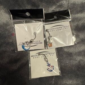 3 Body Candy belly button rings. 
New never used